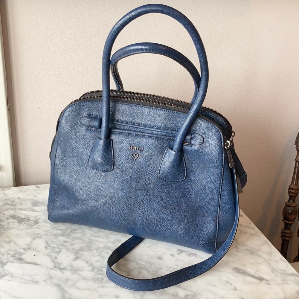 Navy BACI handled purse